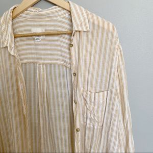 American Eagle Striped Button Down Top XL Boyfriend Fit